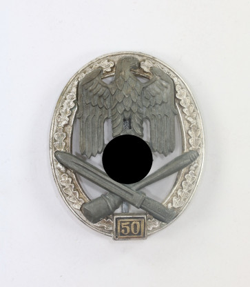 Frühes (!) Allgemeines Sturmabzeichen mit Einsatzzahl 50, Hst. JFS - Militaria-Berlin
