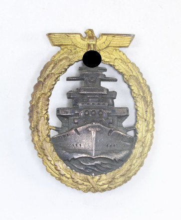 Frühes  Flottenkriegsabzeichen, Hst. Schwerin Berlin - FEC. Adolf Bock (Buntmetall) - Militaria-Berlin