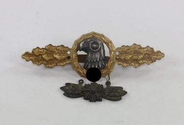 Frontflugspange für Aufklärer in Gold, mizt Sternanhänger, Oberleutnant Franz Rödel - Militaria-Berlin