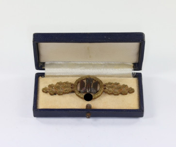 Frontflugspange für Kampfflieger in Bronze, Assmann, im Etui - Militaria-Berlin