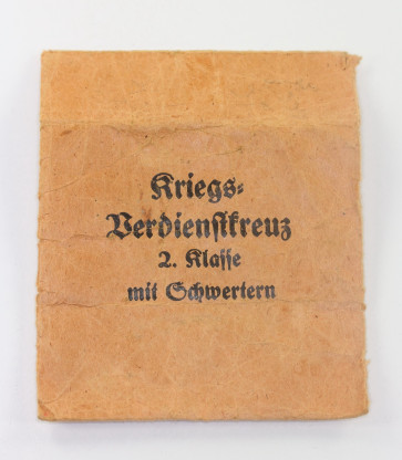 Große Verleihungstüte Kriegsverdienstkreuz 2. Klasse mit Schwertern, Deschler & Sohn München - Militaria-Berlin