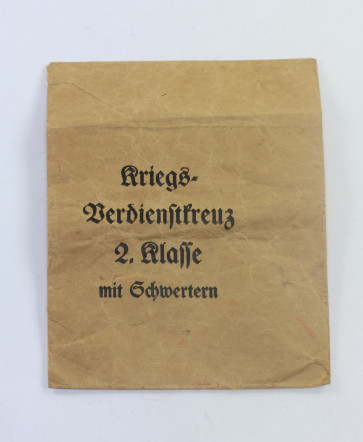 Große Verleihungstüte,Kriegsverdienstkreuz 2. Klasse mit Schwertern, Steinhauer & Lück Lüdenscheid - Militaria-Berlin