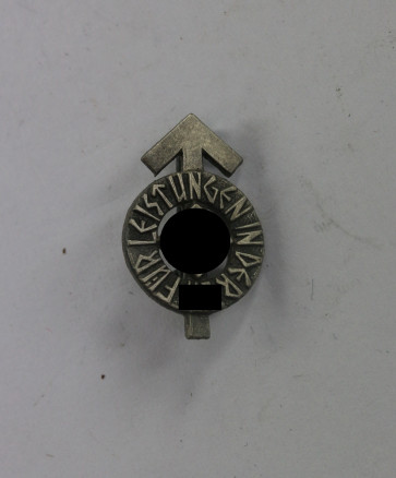 Hitlerjugend (HJ), 16 mm Miniatur Leistungsabzeichen in Silber, Hst. RZM M1/34 (Karl Wurster, Markneukirchen) - Militaria-Berlin