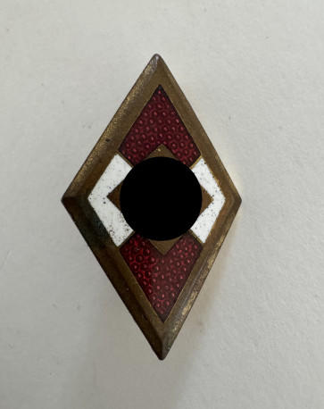 Hitlerjugend (HJ), Goldens Ehrenzeichen, Hst. RZM M1/120 (Wilhelm Deumer, Lüdenscheid) B-Stück - Militaria-Berlin