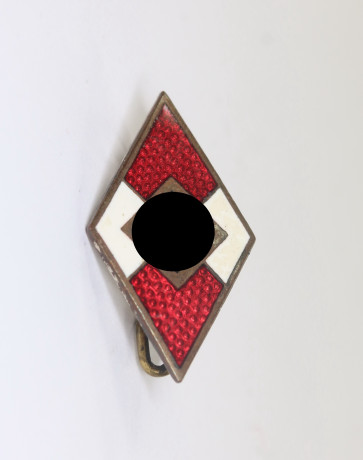 Hitlerjugend (HJ), Mitgliedsabzeichen/Raute, Hst. RZM M1/127 (Alfred Stübbe, Berlin) - Militaria-Berlin