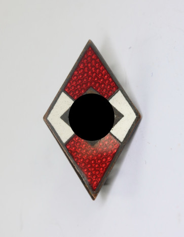 Hitlerjugend (HJ), Mitgliedsabzeichen/Raute, Hst. RZM M1/72 (Fritz Zimmermann, Stuttgart) - Militaria-Berlin