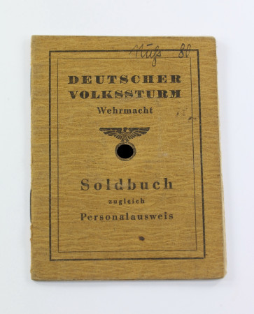 Soldbuch Volkssturm - Militaria-Berlin