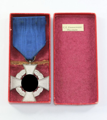 Treudienstehrenzeichen in Silber (25 Jahre), im Etui C.F. Zimmermann - Militaria-Berlin