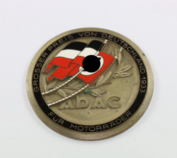 Plakette, "ADAC Grosser Preis von Deutschland 1933 Für Motorräder", Hst. Klotz u. Kienast - Militaria-Berlin