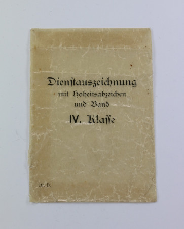 Cellophan Verleihungstüte Wehrmachtsdienstauszeichnung 4. Klasse (4 Jahre) - Militaria-Berlin