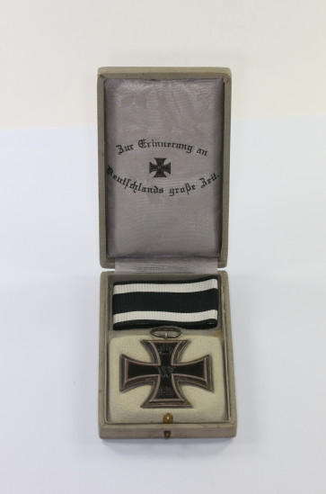 Eisernes Kreuz 2. Klasse 1914, Hst. W.S., im Schmuck Etui "Zur Erinnerung an Deutschlands große Zeit" - Militaria-Berlin