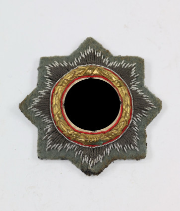 Deutsches Kreuz in Gold auf Heeresstoff, Hst. HS - Militaria-Berlin