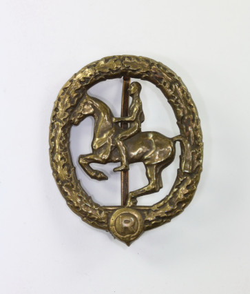 Deutsches Reiterabzeichen in Bronze, Hst. Lauer - Militaria-Berlin