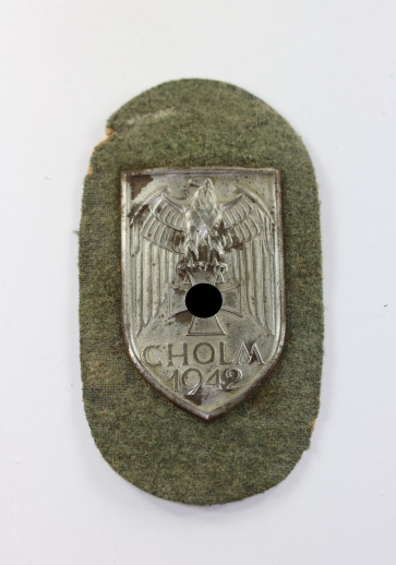 Cholmschild auf Heeresstoff, "Long M" - Militaria-Berlin