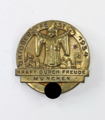 Abzeichen, "Oktoberfest 1934 München Kraft durch Freude" - Militaria-Berlin