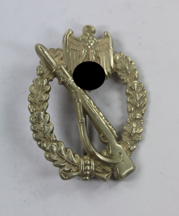 Infanterie-Sturmabzeichen in Silber, C.E. Juncker, Berlin, Neusilber "Porsche" - Militaria-Berlin