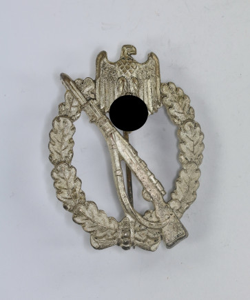 Infanterie Sturmabzeichen in Silber, C.E. Juncker, Berlin, Variante Nadelhaken (!) - Militaria-Berlin