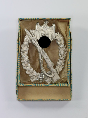 Infanterie-Sturmabzeichen in Silber, Wiedmann, in Verkaufsschachtel - Militaria-Berlin