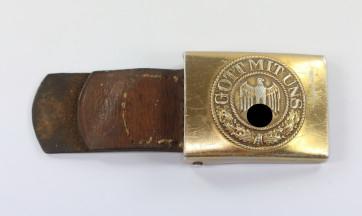 Kriegsmarine, Koppelschloss für Mannschaften, mit Lederlasche, Hst. R.S.&S. (Richard Sieper & Söhne, Lüdenscheid) - Militaria-Berlin