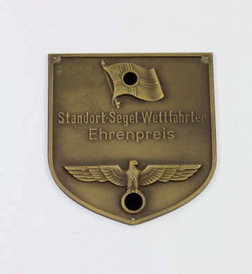 Kriegsmarine, Plakette, Standort-Segel-Wettfahrten Ehrenpreis - Militaria-Berlin