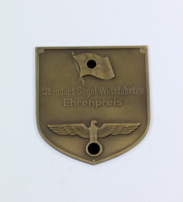 Kriegsmarine, Plakette, Standort-Segel-Wettfahrten Ehrenpreis - Militaria-Berlin