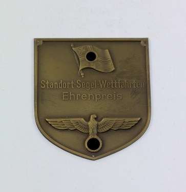 Kriegsmarine, Plakette, Standort-Segel-Wettfahrten Ehrenpreis - Militaria-Berlin