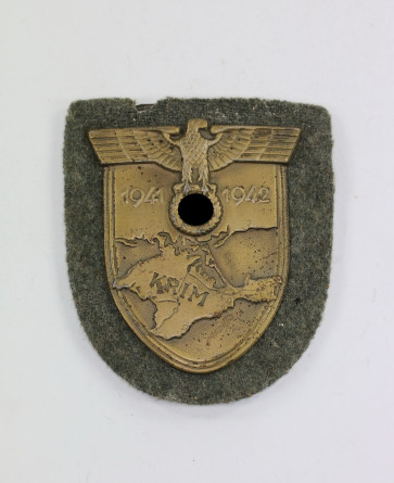Krimschild auf Heeresstoff, Karl Wurster - Militaria-Berlin