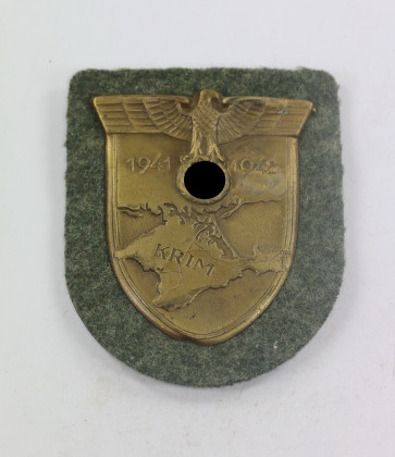 Krimschild auf Heeresstoff, Wilhelm Deumer, Lüdenscheid - Militaria-Berlin