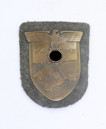 Krimschild auf Heerestoff, Wilhelm Deumer, Lüdenscheid (Typ 3.1) - Militaria-Berlin