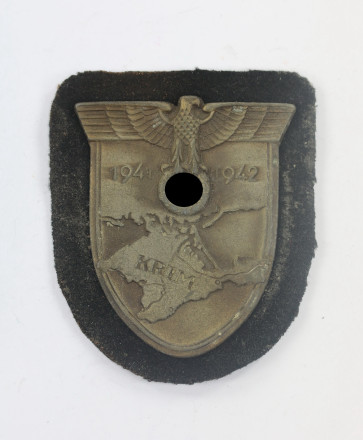 Krimschild auf Panzerstoff (!), Wilhem Deumer, Lüdenscheid - Militaria-Berlin