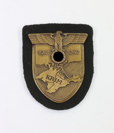 Krimschild auf schwarzen Panzer (!) Stoff, Typ 3.7 - Militaria-Berlin