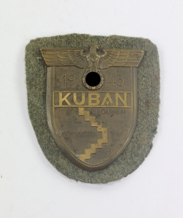 Kubanschild auf Heeresstoff (!), Karl Wurster, Markneukirchen (KWM) - Militaria-Berlin