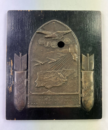 Legion Condor, Plakette "Vernichtung des Weltfeindes No 1 in Spanien 1936 - 37 - 38" - Militaria-Berlin