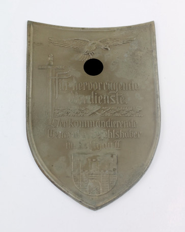Luftwaffe Ehrenschild - Für hervorragende Verdienste der kommandierende General und. Befehlshaber im Luftgau II - Militaria-Berlin