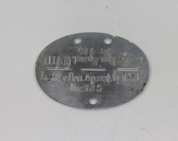Luftwaffe, Erkennungsmarke Luftwaffen Bau Kompanie motorisiert 6 Luftgat VIII (Breslau) - Militaria-Berlin