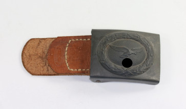 Luftwaffe, Koppelschloss mit Lederlasche für Mannschaften, Assmann - Militaria-Berlin