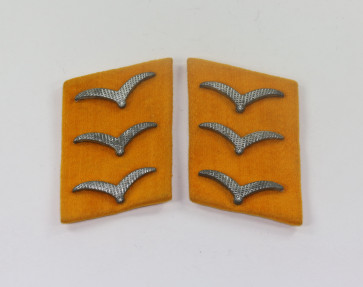 Luftwaffe, Paar Kragenspiegel Obergefreiter, fliegendes Personal / Fallschirmjäger - Militaria-Berlin