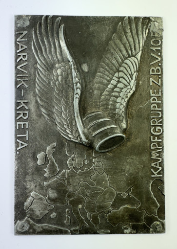 Luftwaffe, Plakette Kampfgruppe Z.B.V. 105  Narvik - Kreta - Militaria-Berlin