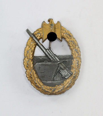  Marineartillerie Abzeichen, Hst. FLL 43 (Friedrich Linden, Lüdenscheid) - Militaria-Berlin