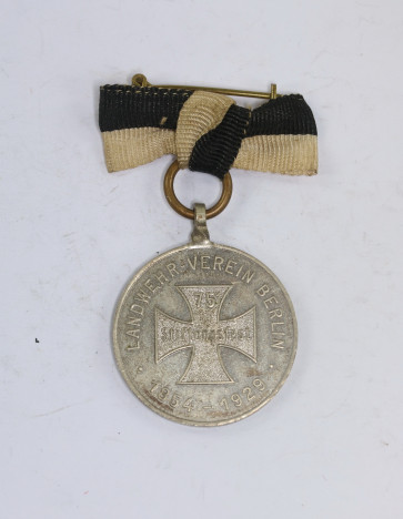 Medaille, Landwehr Verein Berlin Stiftungsfest 1854 - 1929 - Militaria-Berlin