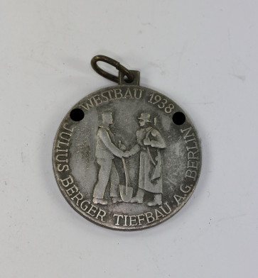 Medaille Westwall, Westbau 1938 Julius Berger Tiefbau A.G. Berlin - Limes Abschnitt Karlsruhe - Militaria-Berlin