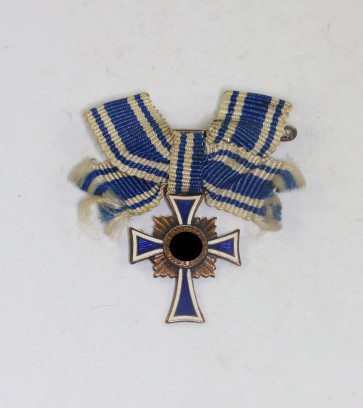 Miniatur Mutterkreuz in Bronze an Schleife - Militaria-Berlin