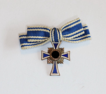 Miniatur Mutterkreuz in Bronze an Schleife - Militaria-Berlin