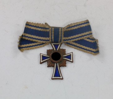  Miniatur Mutterkreuz in Bronze an Schleife - Militaria-Berlin
