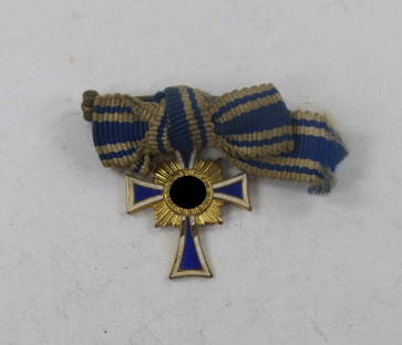  Miniatur Mutterkreuz in Gold an Schleife - Militaria-Berlin