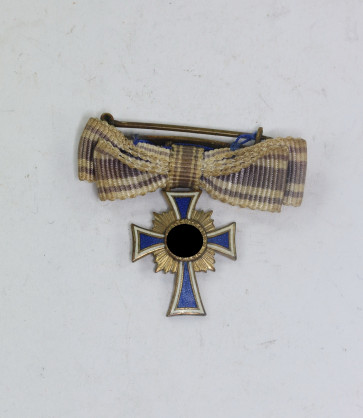  Miniatur Mutterkreuz in Gold an Schleife - Militaria-Berlin