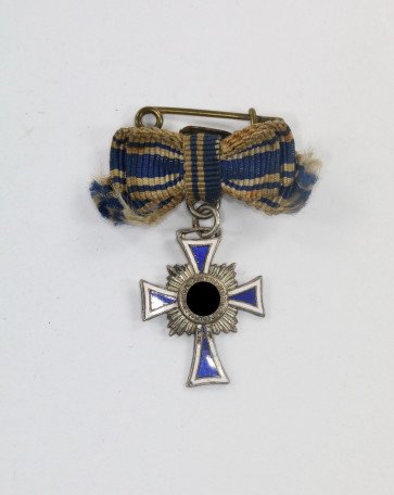  Miniatur Mutterkreuz in Silber an Schleife - Militaria-Berlin