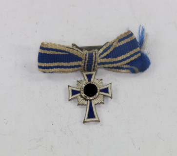  Miniatur Mutterkreuz in Silber an Schleife - Militaria-Berlin