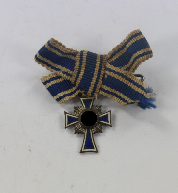 Miniatur Mutterkreuz in Silber an Schleife - Militaria-Berlin