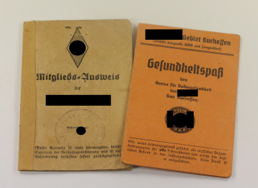 Mitgliedsausweis Hitlerjugend (HJ) + Gesundheitspaß - Militaria-Berlin